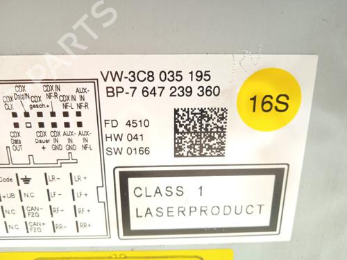 Radio VW PASSAT CC B6 (357) 2.0 TDI | BP27701849E6 