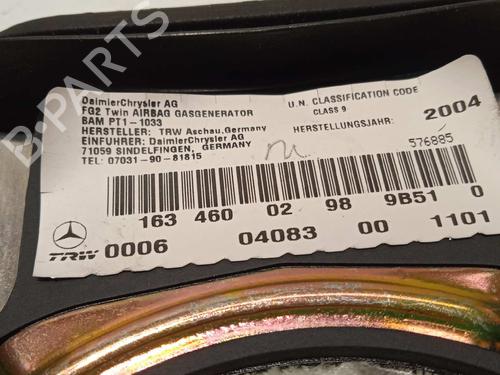 Driver airbag MERCEDES-BENZ M-CLASS (W163) ML 270 CDI (163.113) | BP16532983C9 