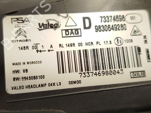 Right headlight CITROËN C4 III (BA_, BB_, BC_)  | BP29501600C29 