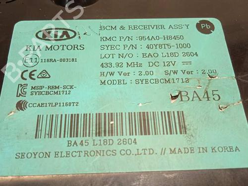 Electronic module KIA STONIC (YB) 1.0 T-GDi | BP11528950M83