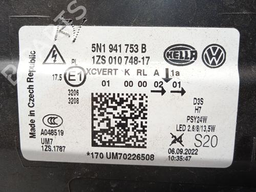 Left headlight VW TIGUAN (5N_) 2.0 TDI | BP29123993C28