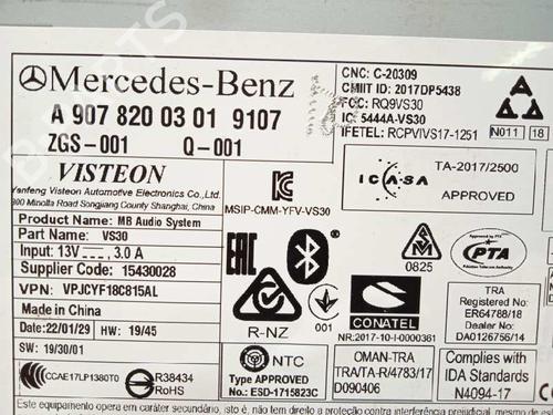Radio MERCEDES-BENZ SPRINTER 4-t Van (B907, B910) 419 CDI RWD (907.643, 907.645, 907.647) | BP26207863E6 