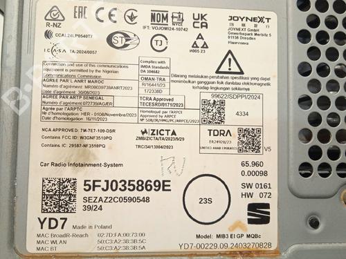 Display monitor SEAT IBIZA V (KJ1, KJG) 1.0 TSI | BP29936248C48 