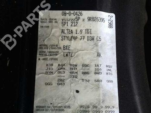 Mass air flow sensor SEAT ALTEA (5P1) 1.9 TDI | BP1653199M95 