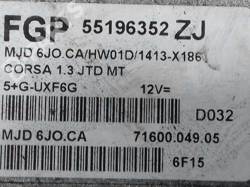 Engine control unit (ECU) OPEL CORSA C (X01) 1.3 CDTI (F08, F68) | BP1320291M57 