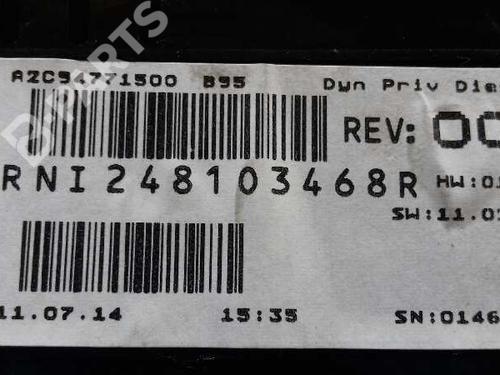 Instrument cluster RENAULT MEGANE III Hatchback (BZ0/1_, B3_) 1.5 dCi (BZ09, BZ0D, BZ1W, BZ29, BZ14) | BP1922462C47 
