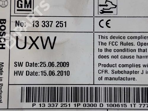 Radio OPEL ASTRA J (P10)  | BP3249047E6 