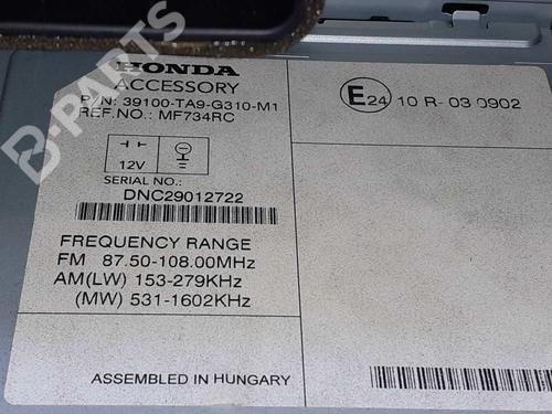 Radio HONDA CIVIC X Hatchback (FC_, FK_) 1.6 i-DTEC (FK9) | BP6139564E6 
