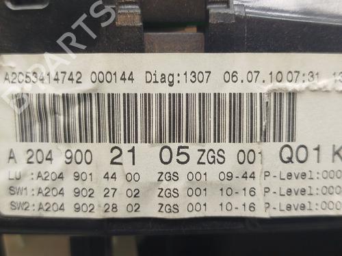 Instrument cluster MERCEDES-BENZ C-CLASS (W204) C 200 CDI (204.001) | BP25804082C47