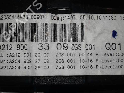Instrument cluster MERCEDES-BENZ E-CLASS (W212) E 220 CDI / BlueTEC (212.001, 212.002) | BP4663085C47 
