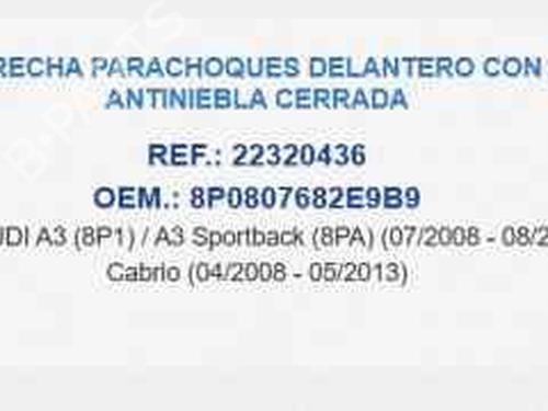 Grille AUDI A3 (8P1)  | BP16169568C40 