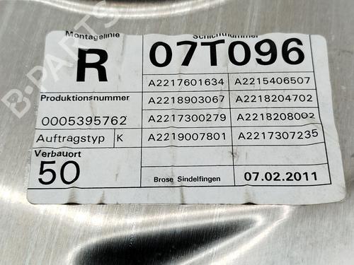 Rudehejsemekanisme Højre bagtil MERCEDES-BENZ S-CLASS (W221, V221) S 250 CDI (221.003, 221.103) | BP22743806C25 