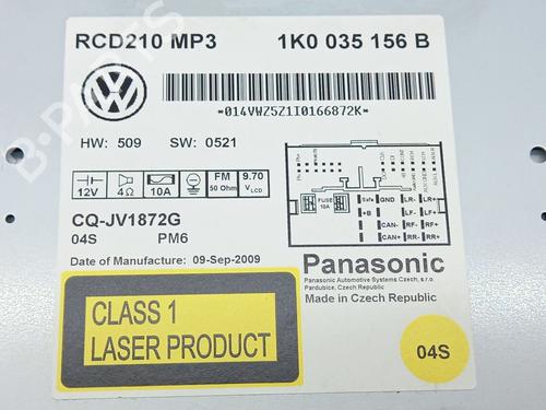 Radio VW GOLF VI (5K1)  | BP16780167E6 