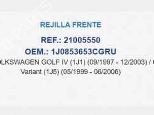 Grille VW GOLF IV (1J1)  | BP16086821C40 