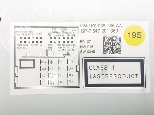 Radio VW GOLF VI (5K1)  | BP13495362E6 