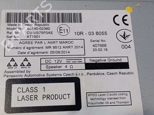 Radio TOYOTA AURIS (_E18_) 1.8 Hybrid (ZWE186_, ZWE186R) | BP32043535E6 