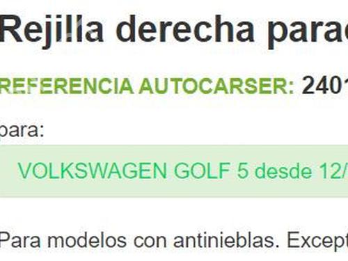 Grille VW GOLF V (1K1) 1.9 TDI | BP21495604C40