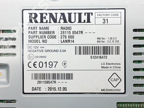 Radio RENAULT KADJAR (HA_, HL_) 1.2 TCe 130 (HLMR) | BP32516455E6  - Image 6