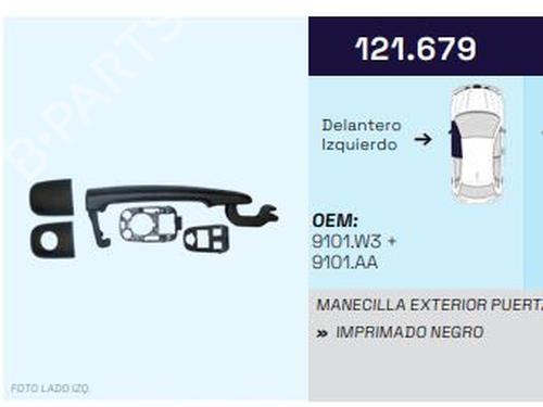 Front left exterior door handle CITROËN C3 I (FC_, FN_) 1.6 16V | BP22736978C128 