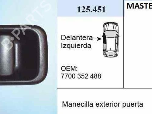 Used Front left exterior door handle RENAULT MASTER II Van (FD) [1997-2013]  3365793