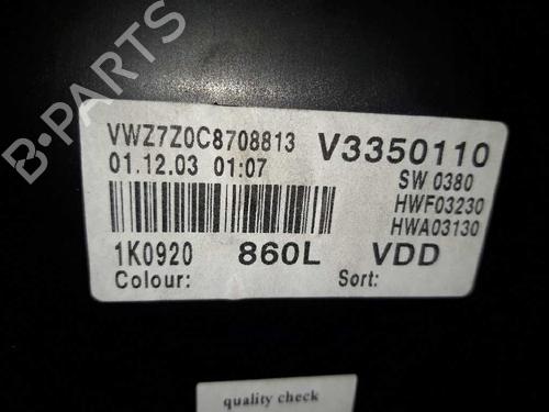 Instrument cluster VW GOLF V (1K1) 2.0 TDI 16V | BP1409331C47 