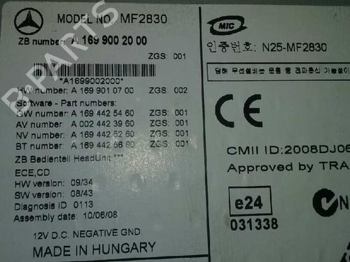 Radio MERCEDES-BENZ VIANO (W639)  | BP13048768E6 