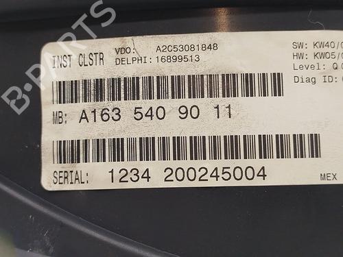 Instrument cluster MERCEDES-BENZ M-CLASS (W163) ML 270 CDI (163.113) | BP23904094C47 