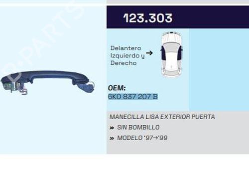 Front right exterior door handle SEAT IBIZA II (6K1) 1.6 i | BP21800964C129 