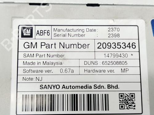 Display monitor OPEL INSIGNIA A (G09) 2.0 CDTI (68) | BP29562157C48