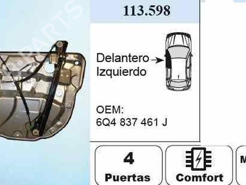 Used Front left window mechanism VW POLO (9N_, 9A_) 1.2 12V (64 hp) 2261587