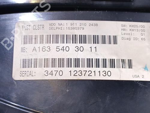 Instrument cluster MERCEDES-BENZ M-CLASS (W163) ML 270 CDI (163.113) | BP23876103C47 