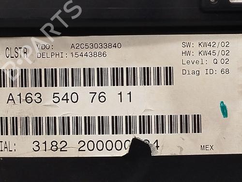 Instrument cluster MERCEDES-BENZ M-CLASS (W163) ML 400 CDI (163.128) | BP25735729C47 