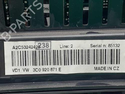 Instrument cluster VW PASSAT B6 (3C2) 2.0 TDI 16V | BP13878773C47 