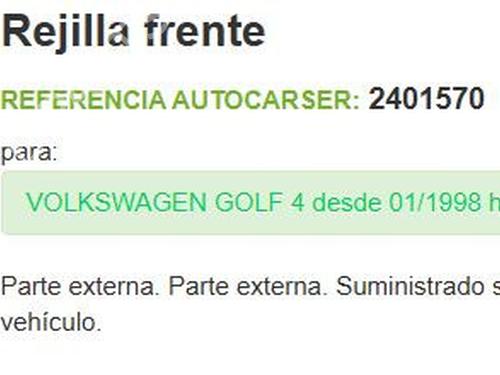 Grille VW GOLF IV (1J1) 1.9 TDI | BP27491585C40 