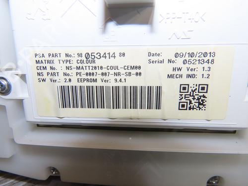 Used Instrument cluster PEUGEOT 208 I (CA_, CC_) 1.6 GTi (200 hp) 27509250