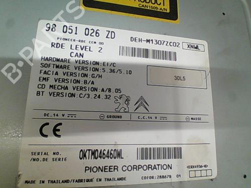 Used Radio PEUGEOT 208 I (CA_, CC_) 1.6 HDi / BlueHDi 75 (75 hp) 10762748