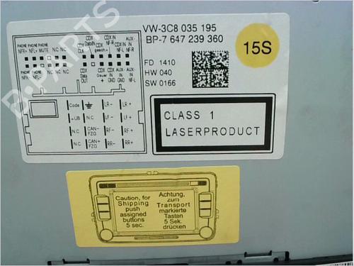 Used Radio VW GOLF VI (5K1) 1.4 TSI (160 hp) 16083844