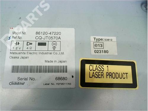 Radio TOYOTA PRIUS Liftback (_W2_) 1.5 Hybrid (NHW20_, NHW20R) | BP11693869E6 