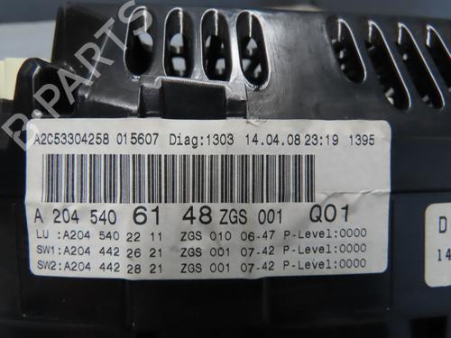 Instrument cluster MERCEDES-BENZ C-CLASS (W204) C 220 CDI (204.008) | BP19061004C47 