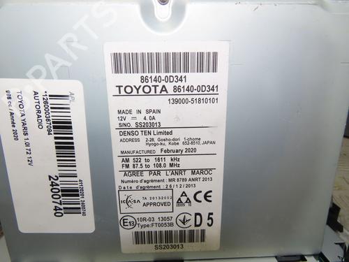 Radio TOYOTA YARIS (_P13_)  | BP23896002E6 
