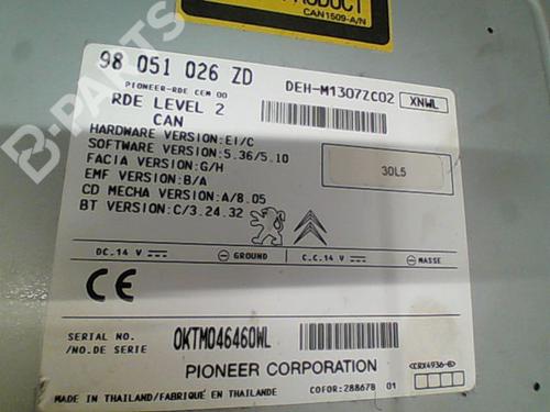 Radio PEUGEOT 208 I (CA_, CC_) 1.6 HDi / BlueHDi 75 | BP10762748E6 