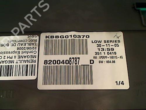 Instrument cluster RENAULT MEGANE II Saloon (LM0/1_)  | BP23113926C47 