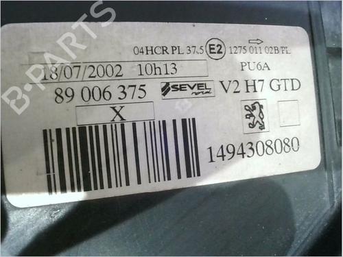 Used Left headlight PEUGEOT 807 (EB_) 2.2 HDi (128 hp) 15492193