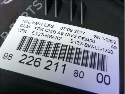 Instrument cluster PEUGEOT 208 I (CA_, CC_) 1.2 VTI 82 | BP15492168C47 