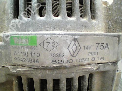 Used Alternator RENAULT TWINGO I (C06_) 1.2 16V (C06C, C06D, C06K) (75 hp) 10759167