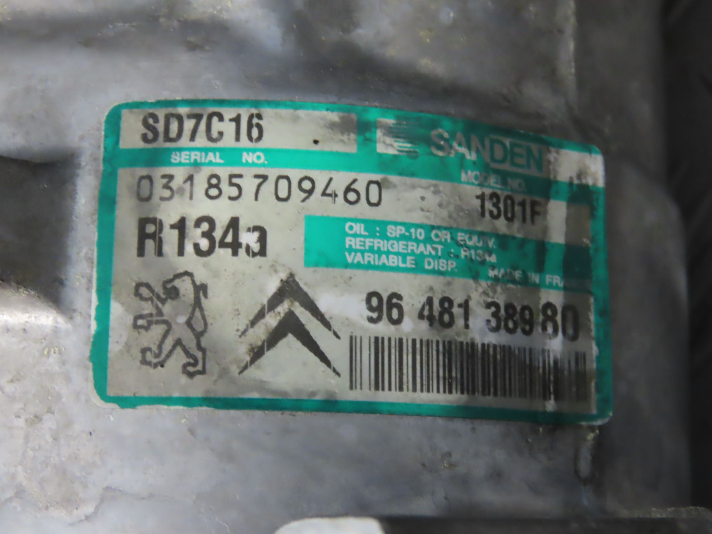 AC compressor PEUGEOT 407 (6D_) 2.0 HDi 135 (6DRHRH, 6DRHRE, 6DRHRG ...