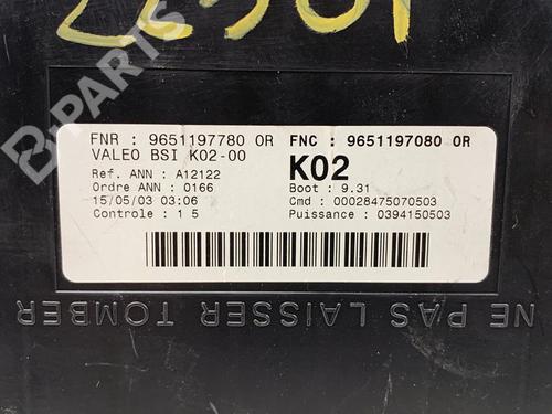 Fuse box PEUGEOT 307 (3A/C) 2.0 HDi 90 | BP11850419E1 