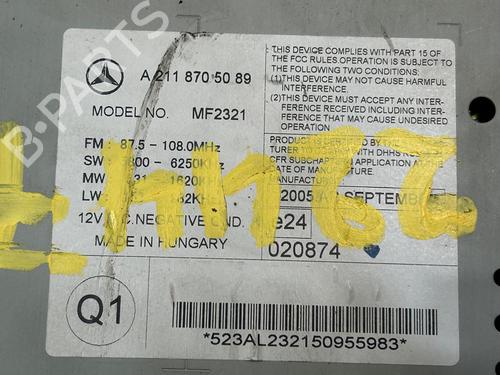 Bilradio MERCEDES-BENZ E-CLASS (W211) E 280 CDI (211.020) | BP23861556E6 
