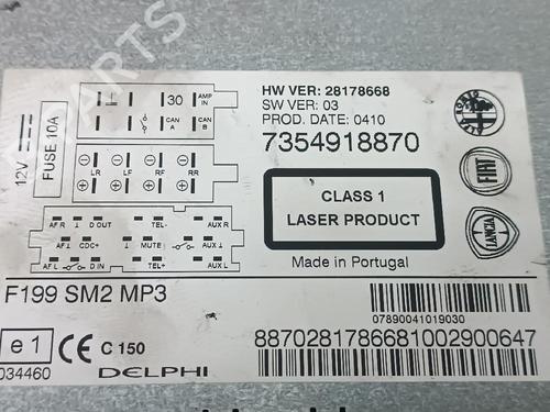 Radio FIAT PUNTO EVO (199_) 1.3 D Multijet (199AXC1A, 199BXC1A, 199AXT1A, 199BXT1A) | BP15128699E6 