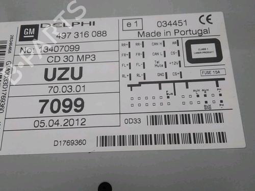 Radio OPEL CORSA D (S07) 1.2 (L08, L68) | BP19669354E6 